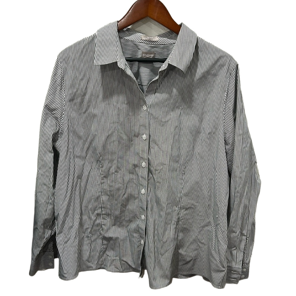 Chicos  dark gray blouse size 3 GUC